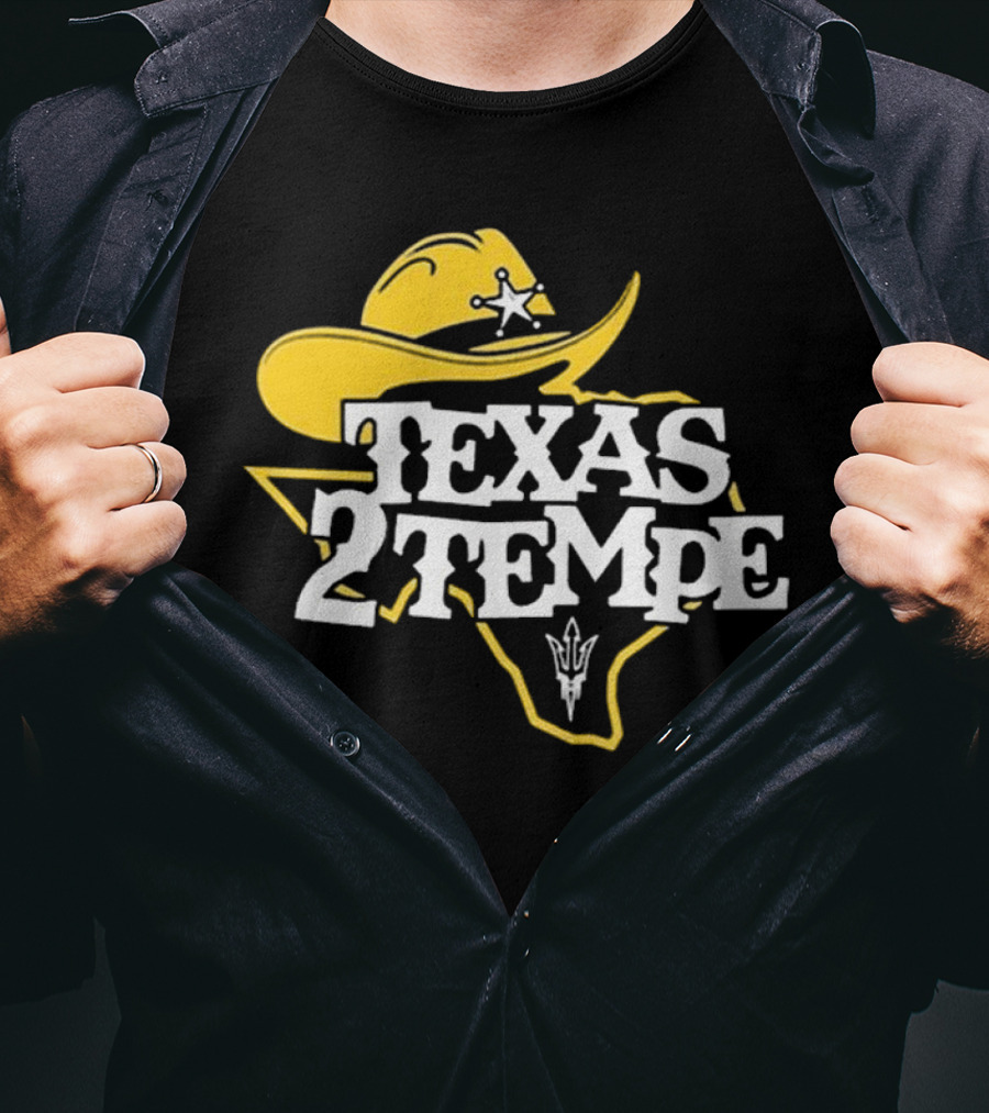 Kenny Dillingham Texas 2 Tempe Cowboy Hat State Outline Pitchfork T-Shirt