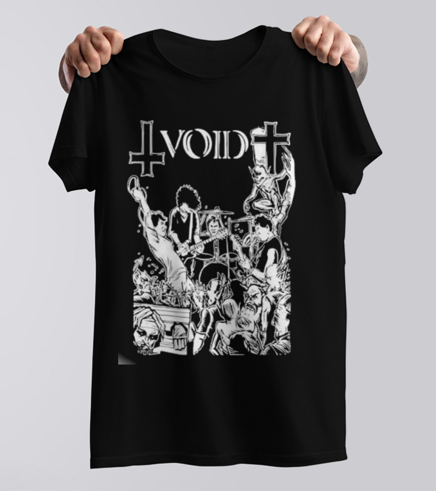Void Time To Die Band Artwork With Crosses And Skeletons T-Shirt
