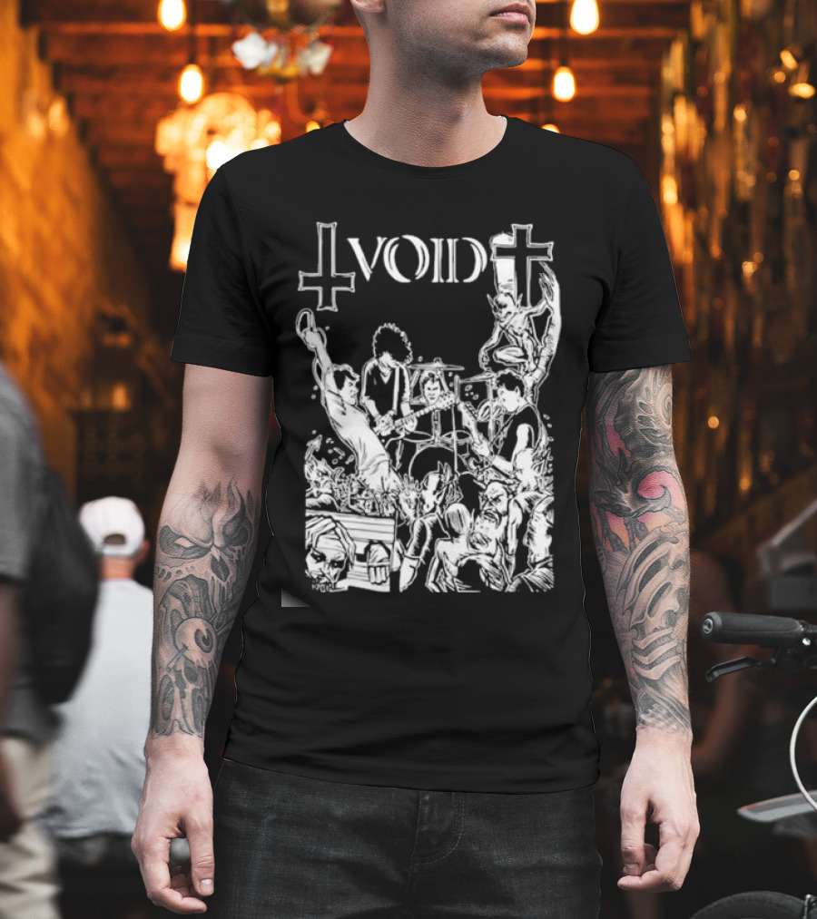 Void Time To Die Band Artwork With Crosses And Skeletons T-Shirt