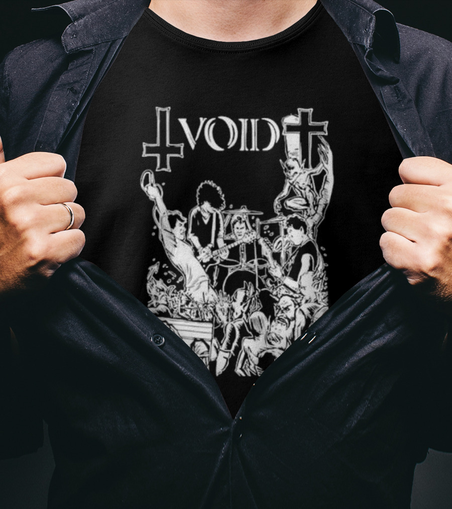 Void Time To Die Band Artwork With Crosses And Skeletons T-Shirt