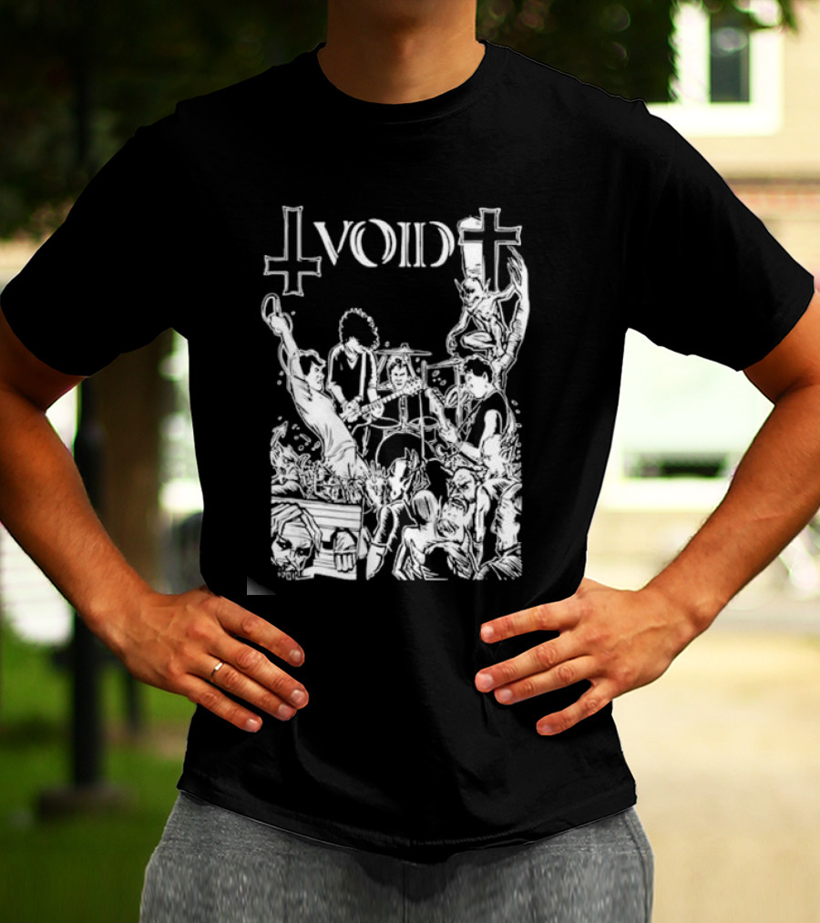 Void Time To Die Band Artwork With Crosses And Skeletons T-Shirt