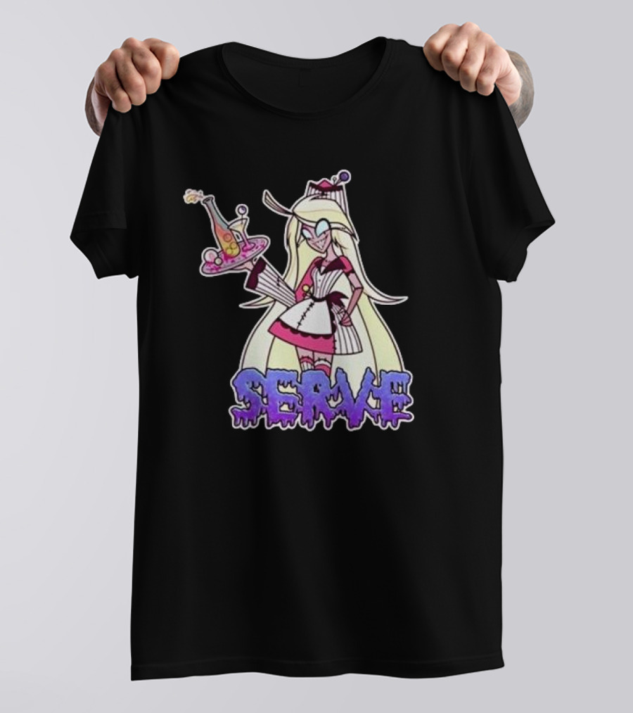 Weeby Newz Serve Demon Weeby Anime Character With Potion Tray T-Shirt