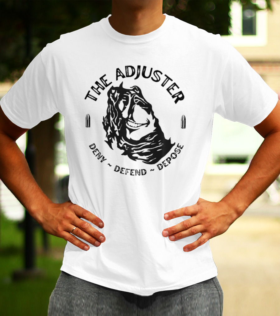 The Adjuster Deny Defend Depose Bullet Iconic Woman Face T-Shirt