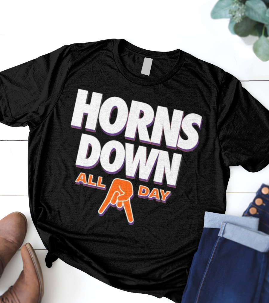 Horns Down All Day Clemson Tiger College Rival Humor T-Shirt