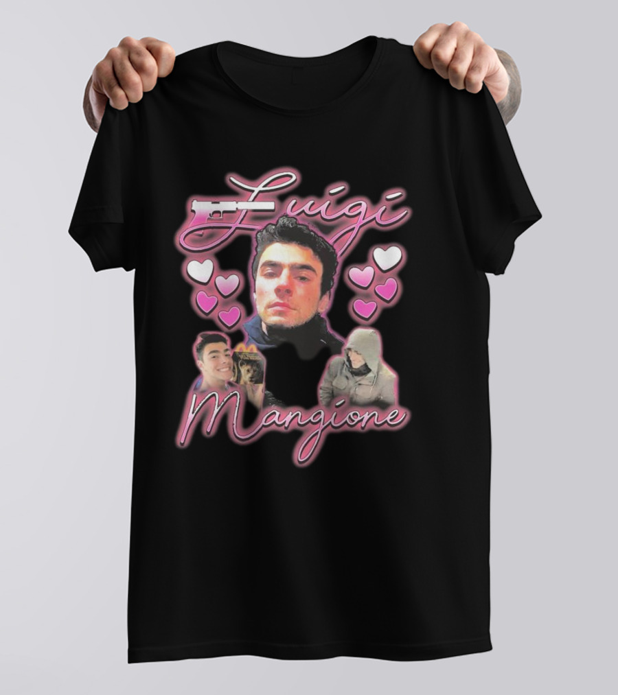 Luigi Mangione Heart Pink Hearts T-Shirt