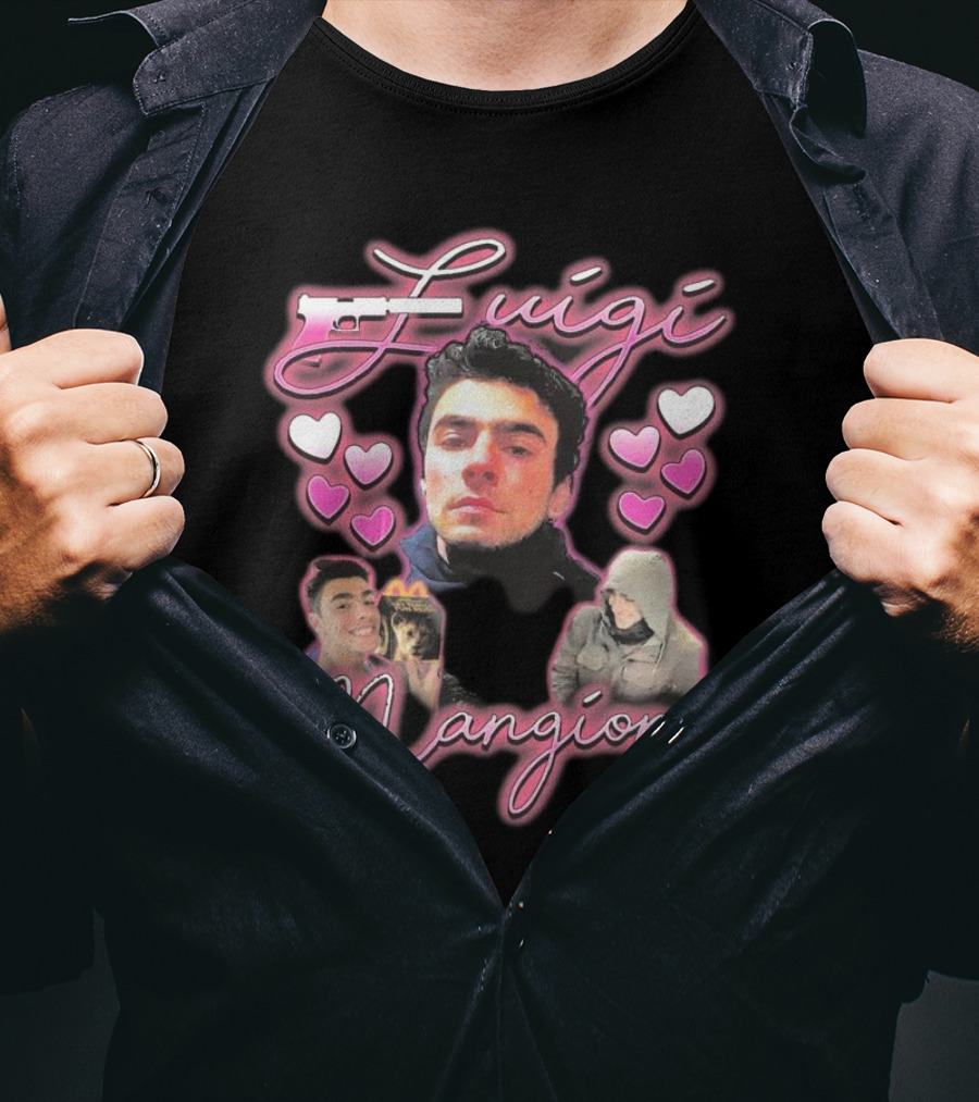Luigi Mangione Heart Pink Hearts T-Shirt
