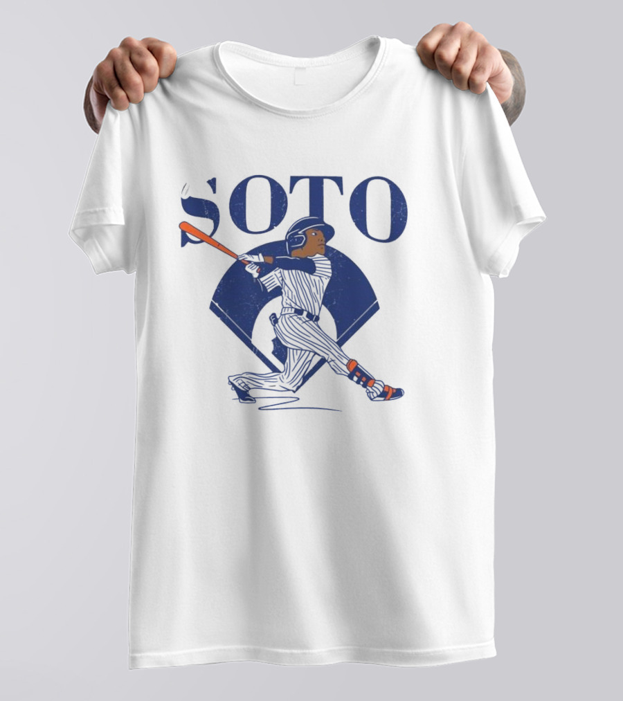 Soto Baseball Caricature Queens Diamond T-Shirt