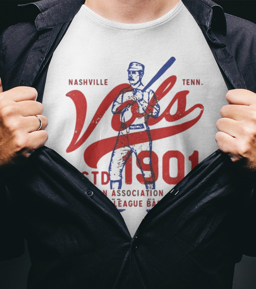 Nashville Vols Tenn ESTD 1901 Southern Association Class B Minor League Baseball T-Shirt