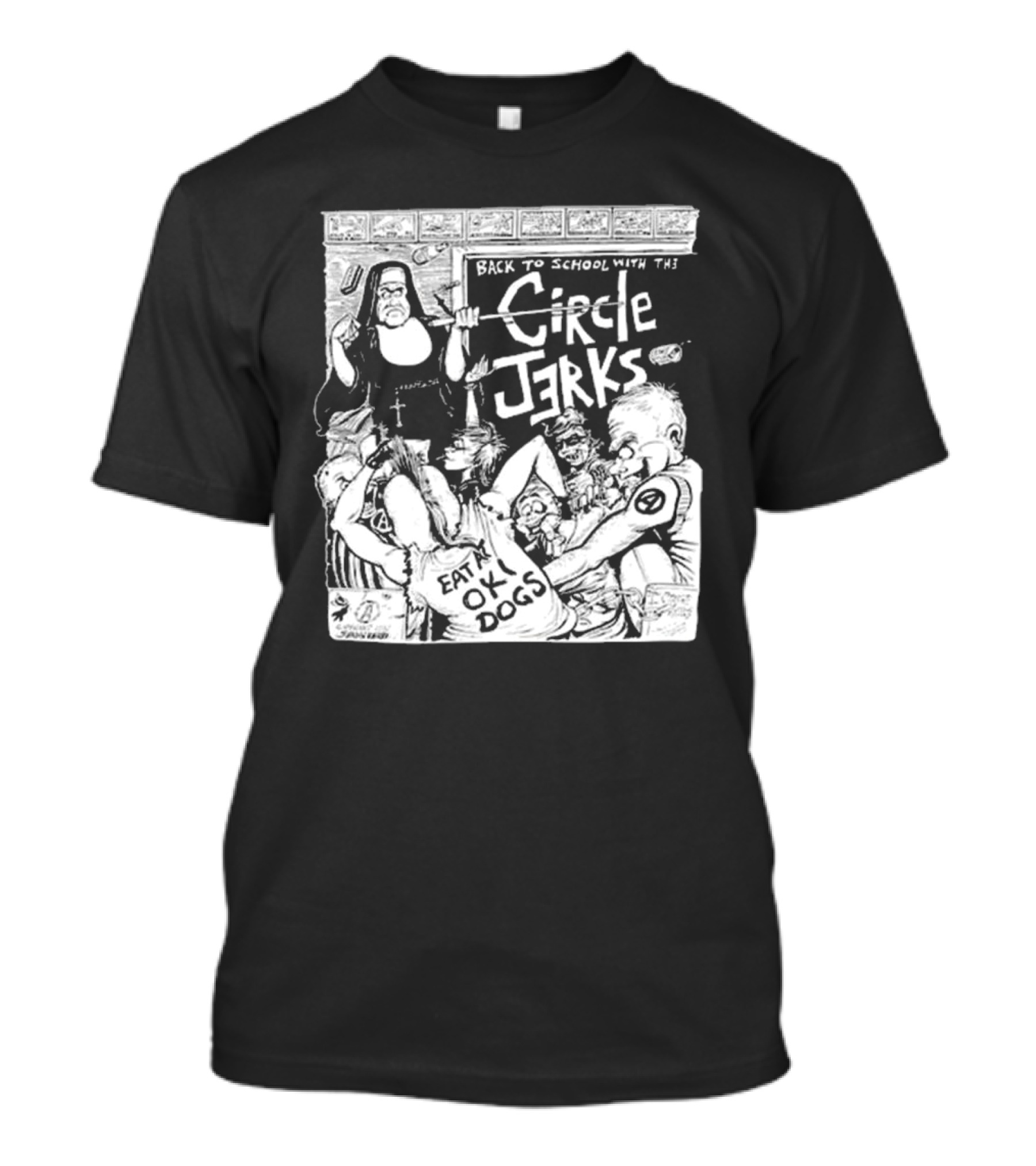 Back To School With The Circle Jerks Eat At OK Dogs T-Shirt