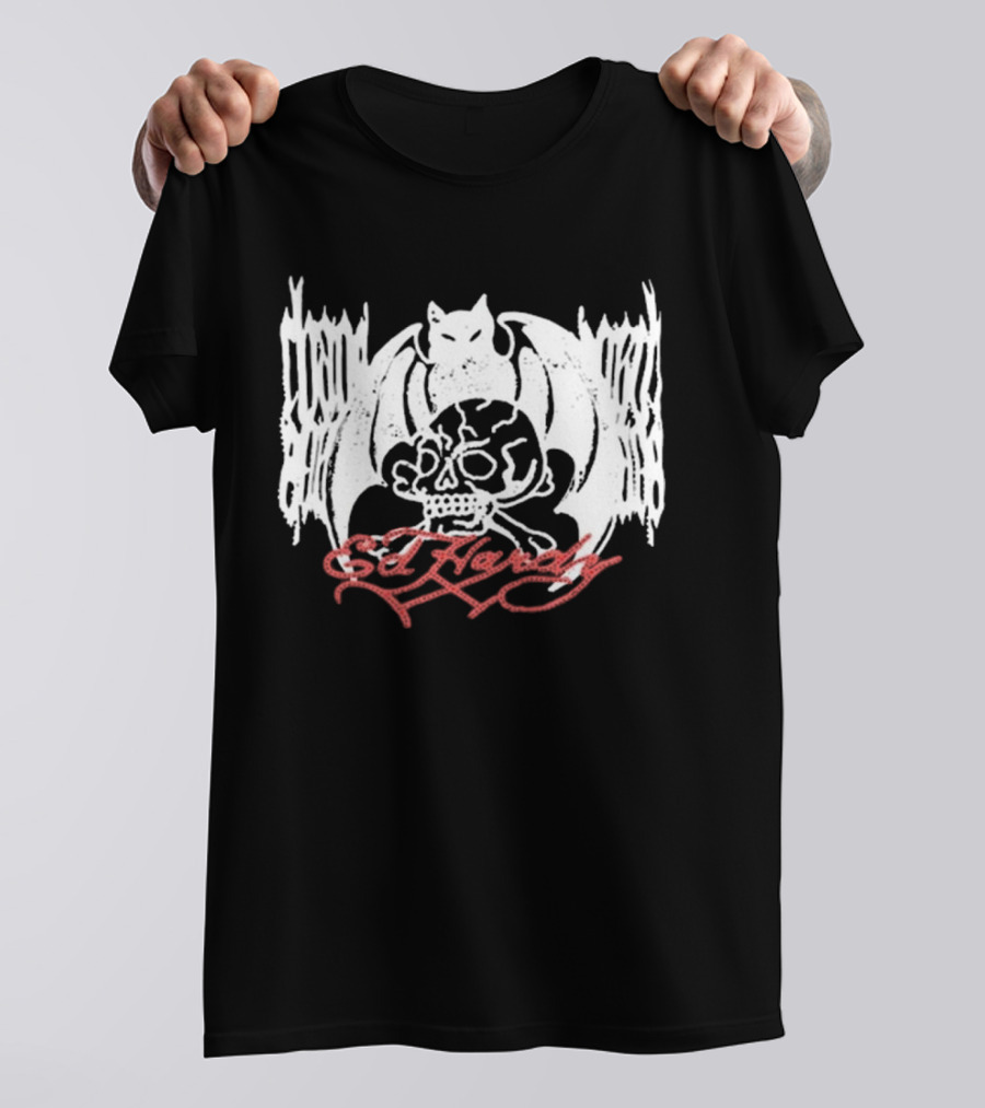 Ed Hardy Skull And Bat T-Shirt