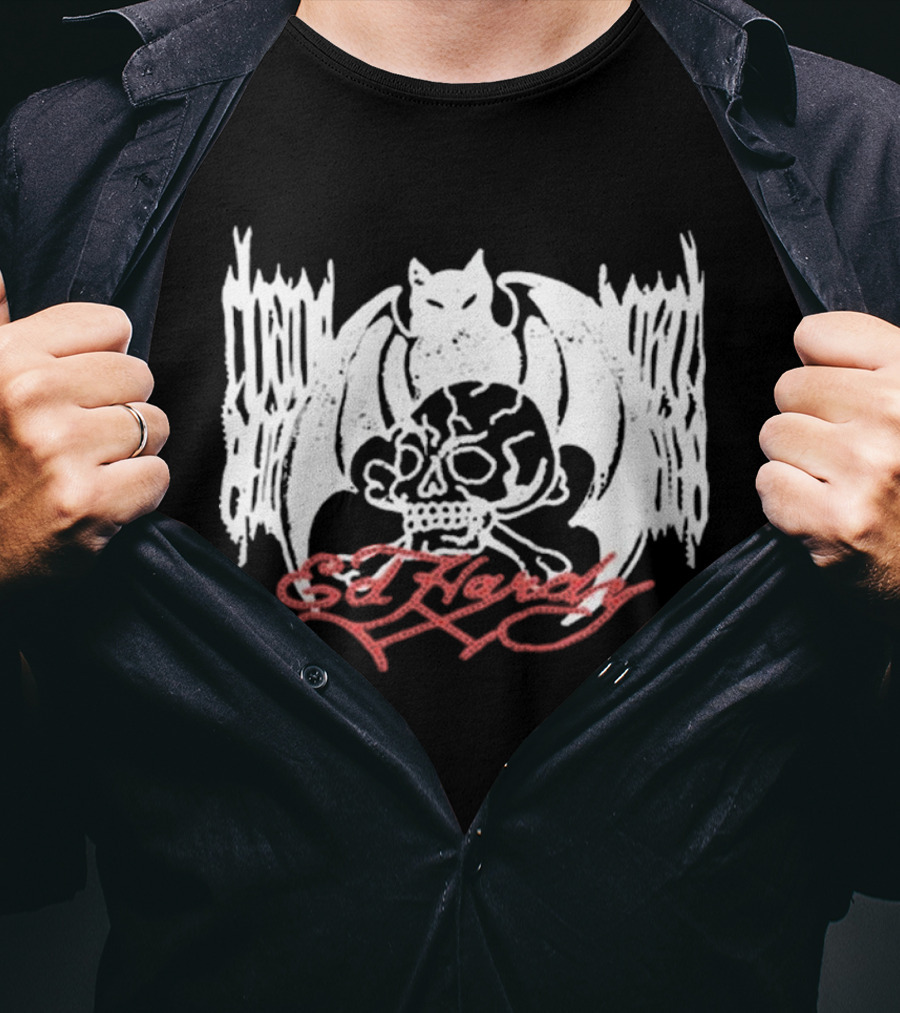 Ed Hardy Skull And Bat T-Shirt