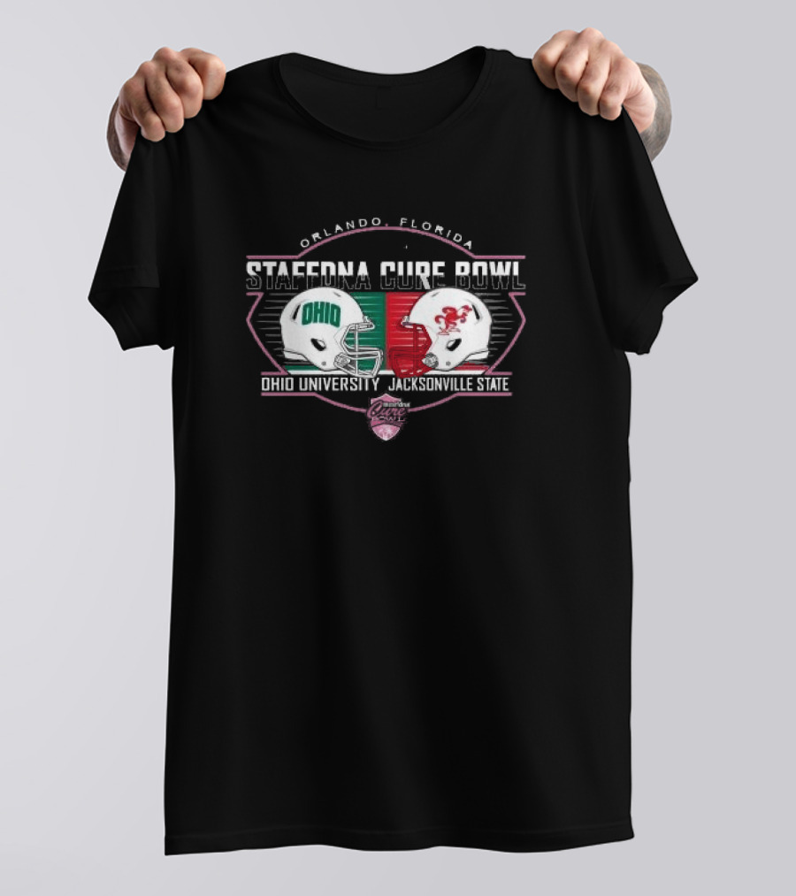 Orlando Florida Ohio University Jacksonville State StaffDNA Cure Bowl T-Shirt