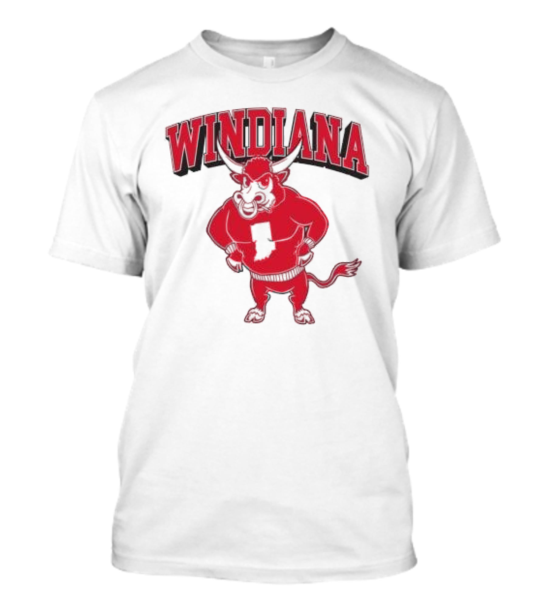 Windiana Hoosiers Mascot Bull With Indiana State Shape T-Shirt