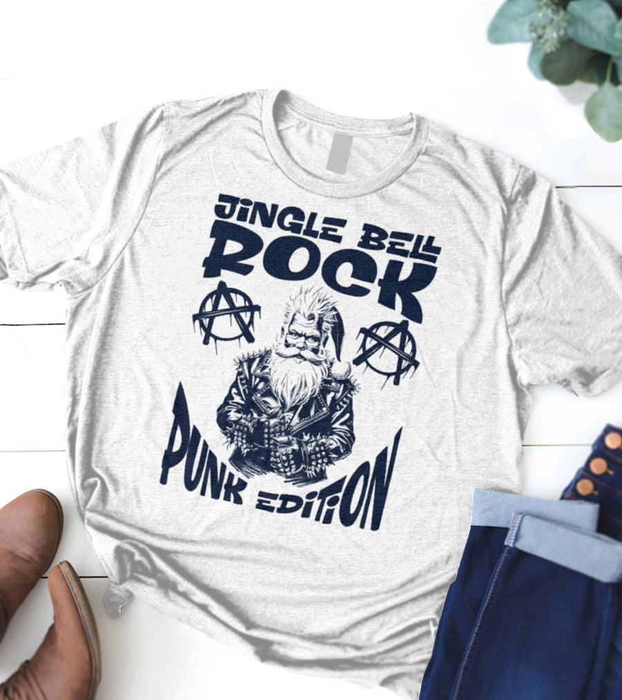 Jingle Bell Rock Punk Edition Anarchy Santa Claus T-Shirt
