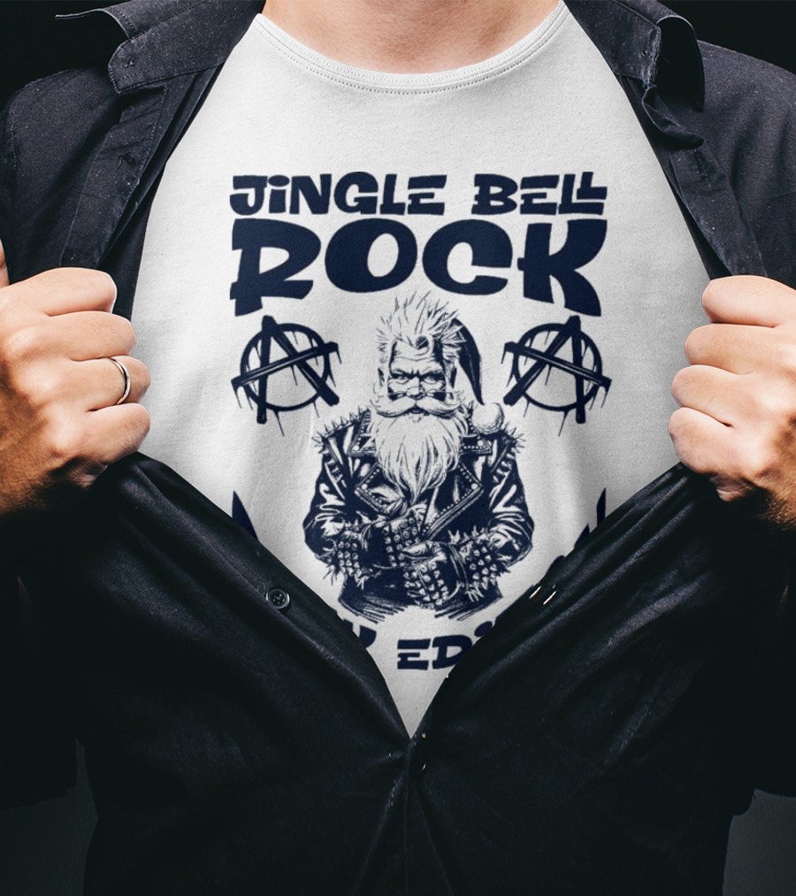Jingle Bell Rock Punk Edition Anarchy Santa Claus T-Shirt