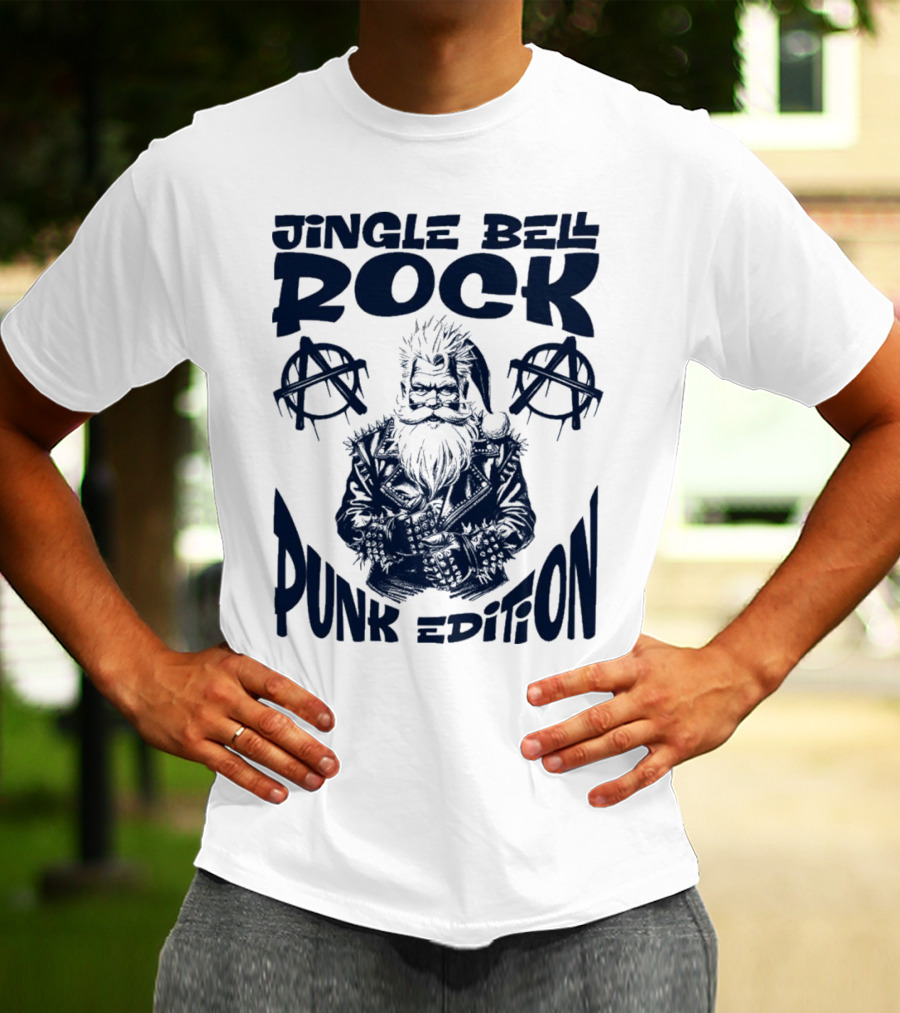 Jingle Bell Rock Punk Edition Anarchy Santa Claus T-Shirt