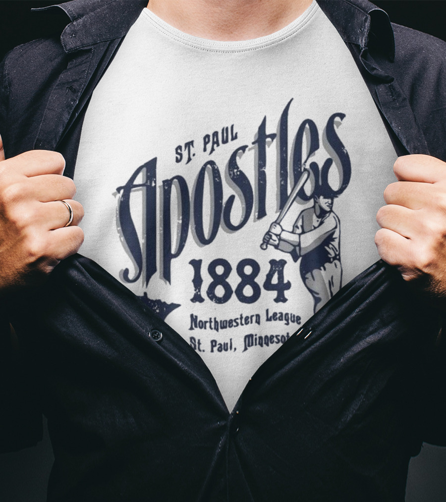 St. Paul Apostles 1884 Northwestern League St. Paul Minnesota Vintage Defunct Baseball Teams T-Shirt
