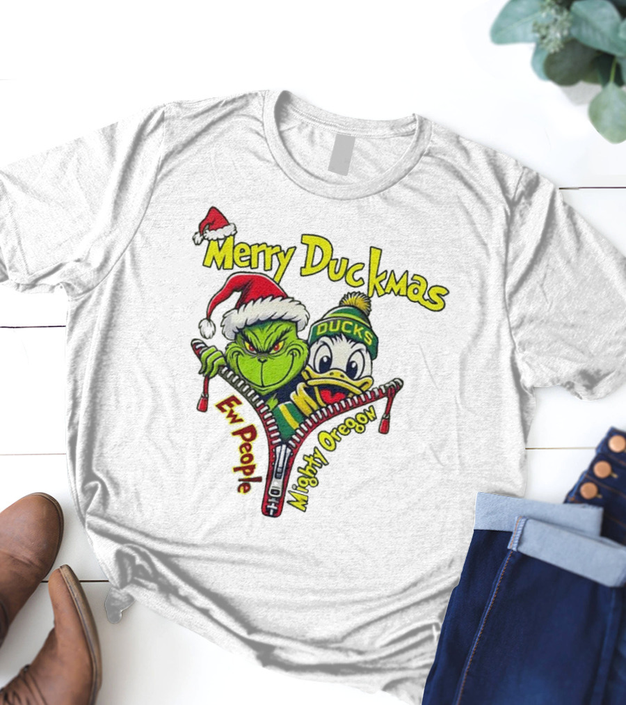 Merry Duckmas Ew People Mighty Oregon Ducks T-Shirt