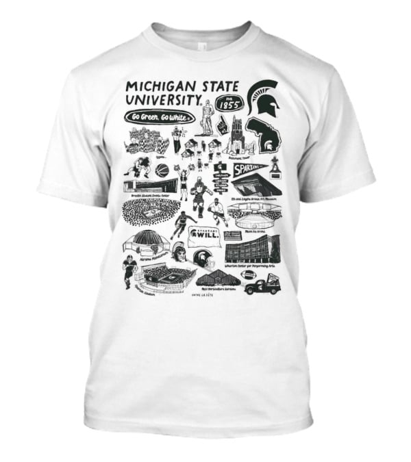 Michigan State University Go Green Go White 1855 Spartans Impressions T-Shirt