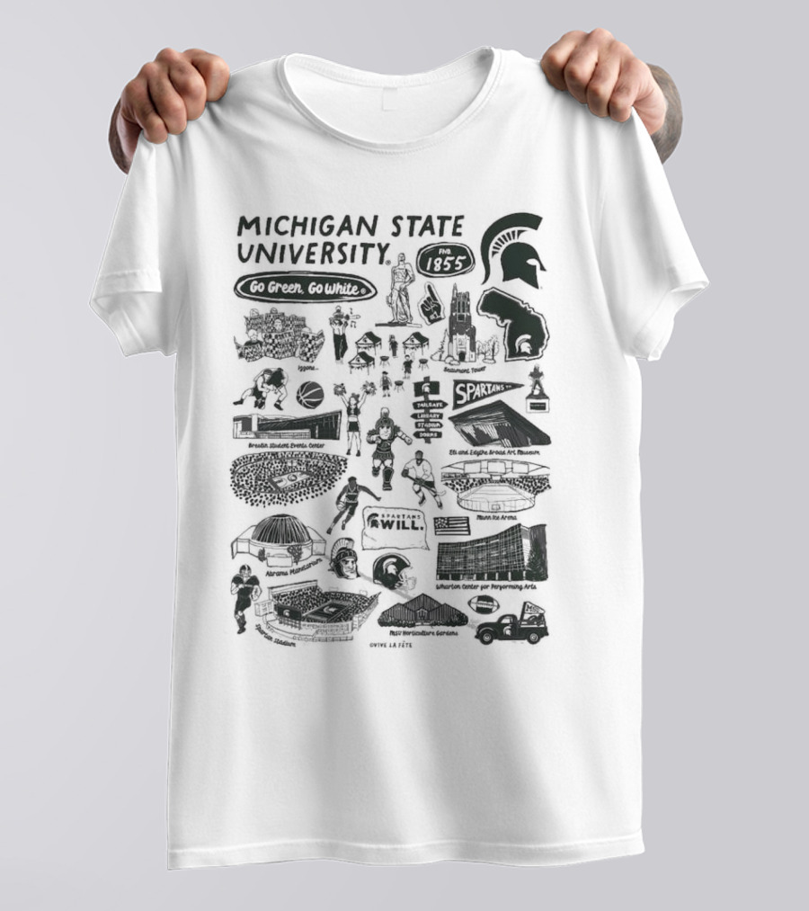 Michigan State University Go Green Go White 1855 Spartans Impressions T-Shirt