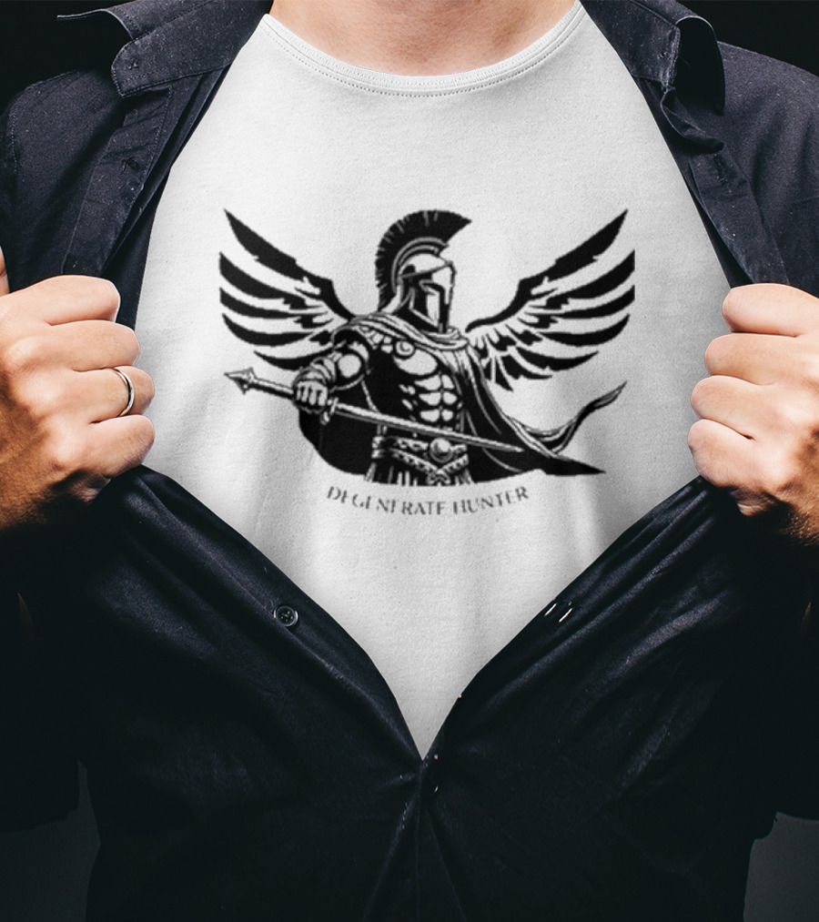 Petey B Winged Roman Gladiator Degenerate Hunter T-Shirt