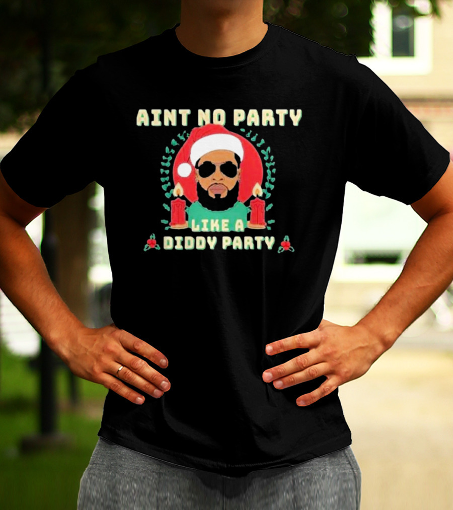 Aint No Party Like A Diddy Party Christmas Santa Icon Candles T-Shirt