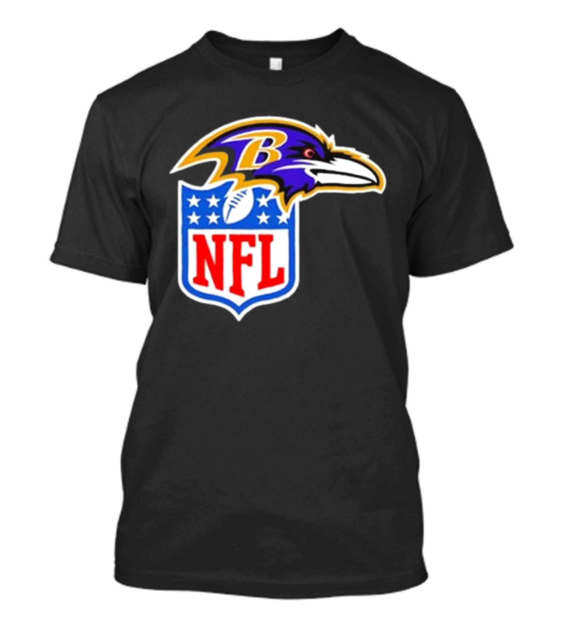 Baltimore Ravens NFL Shield Emblem Ravens Head T-Shirt