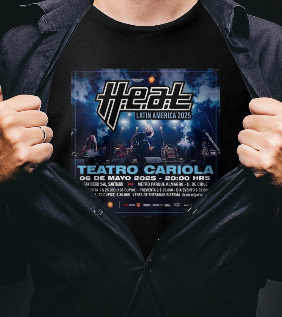 H.E.A.T Latin America 2025 Teatro Cariola Santiago May 6 2025 20:00 HRS T-Shirt