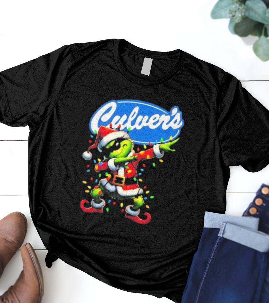 Culver's Santa Grinch Dabbing Christmas T-Shirt