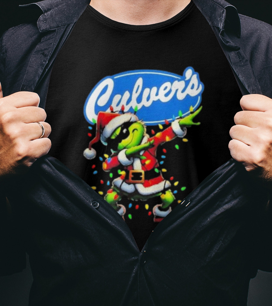 Culver's Santa Grinch Dabbing Christmas T-Shirt