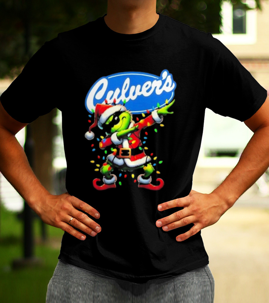 Culver's Santa Grinch Dabbing Christmas T-Shirt