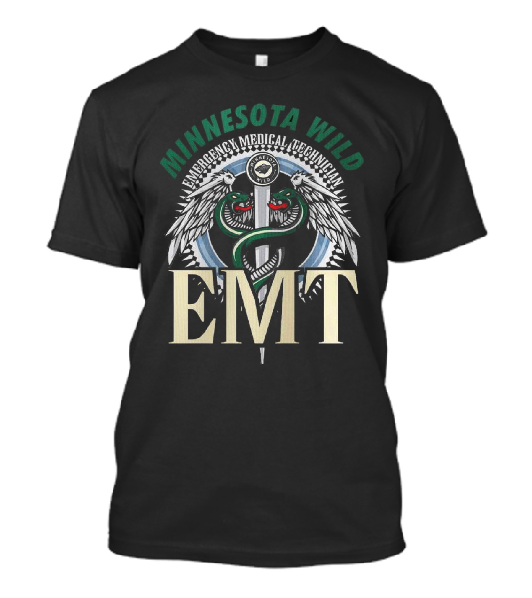 Minnesota Wild EMT Emergency Medical Technician Caduceus T-Shirt