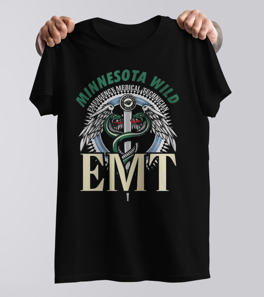 Minnesota Wild EMT Emergency Medical Technician Caduceus T-Shirt