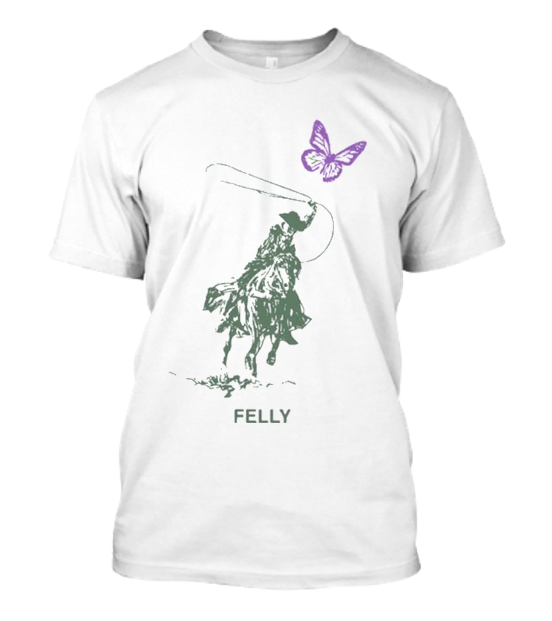 Felly Cowboy Lasso Purple Butterfly Blues Music T-Shirt