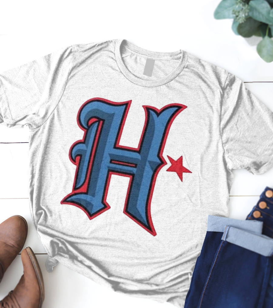 Houston Texans H Logo With Red Star T-Shirt