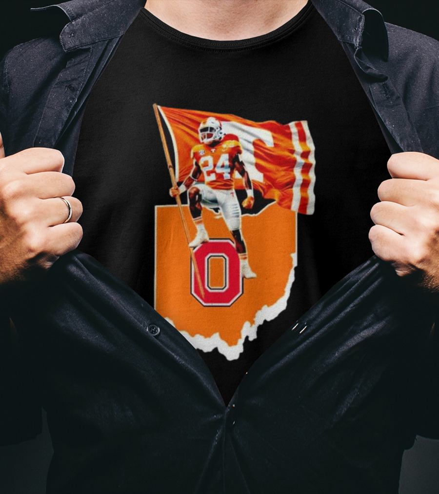 Jordan Matthews Tennessee Volunteers Flag Over Ohio State Outline T-Shirt