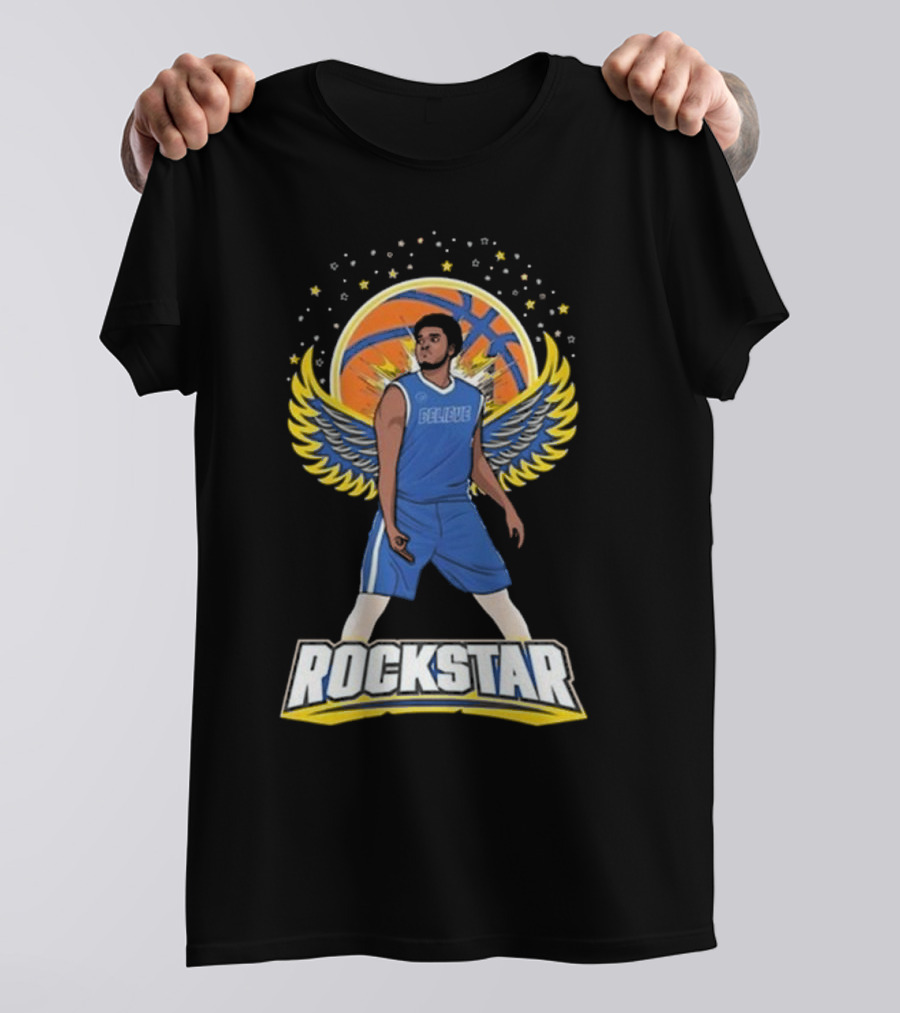 Believe Rockstar Basketball Wings And Stars T-Shirt