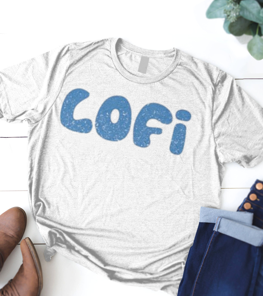 Lofi Join The Flurry Retro Blue Text T-Shirt