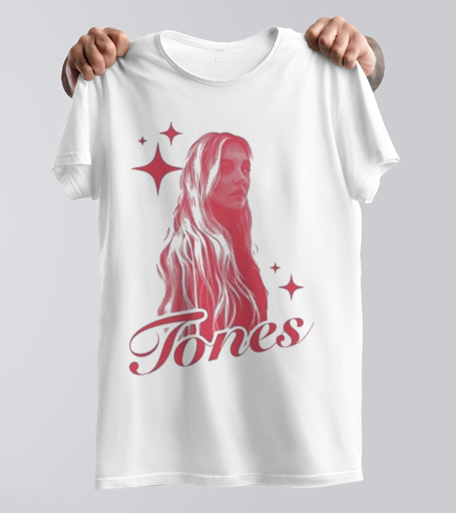 Onrepeat Tones Ecru Kids Tones Red Star Accents T-Shirt