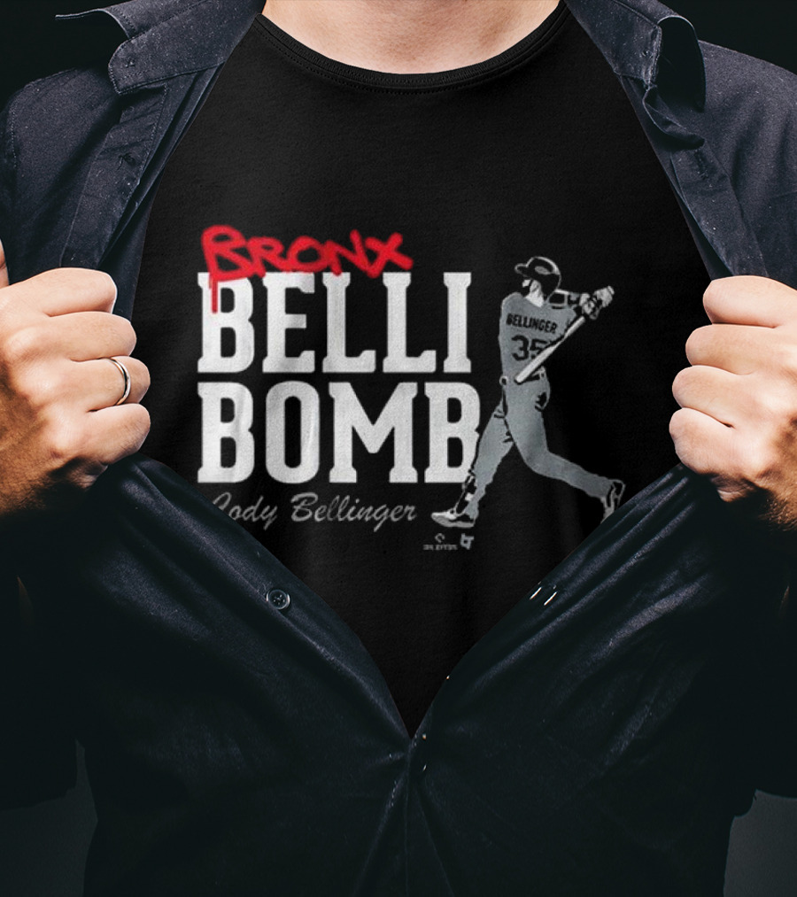 Bronx Belli Bomb Cody Bellinger 35 Swing Baseball T-Shirt