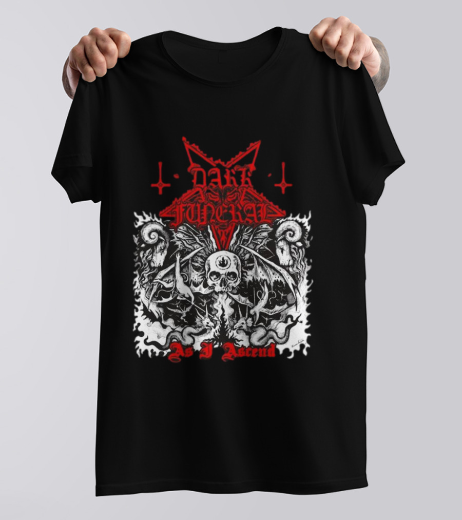 Dark Funeral As I Ascend Skull Bat Wings Gothic Symbolism T-Shirt