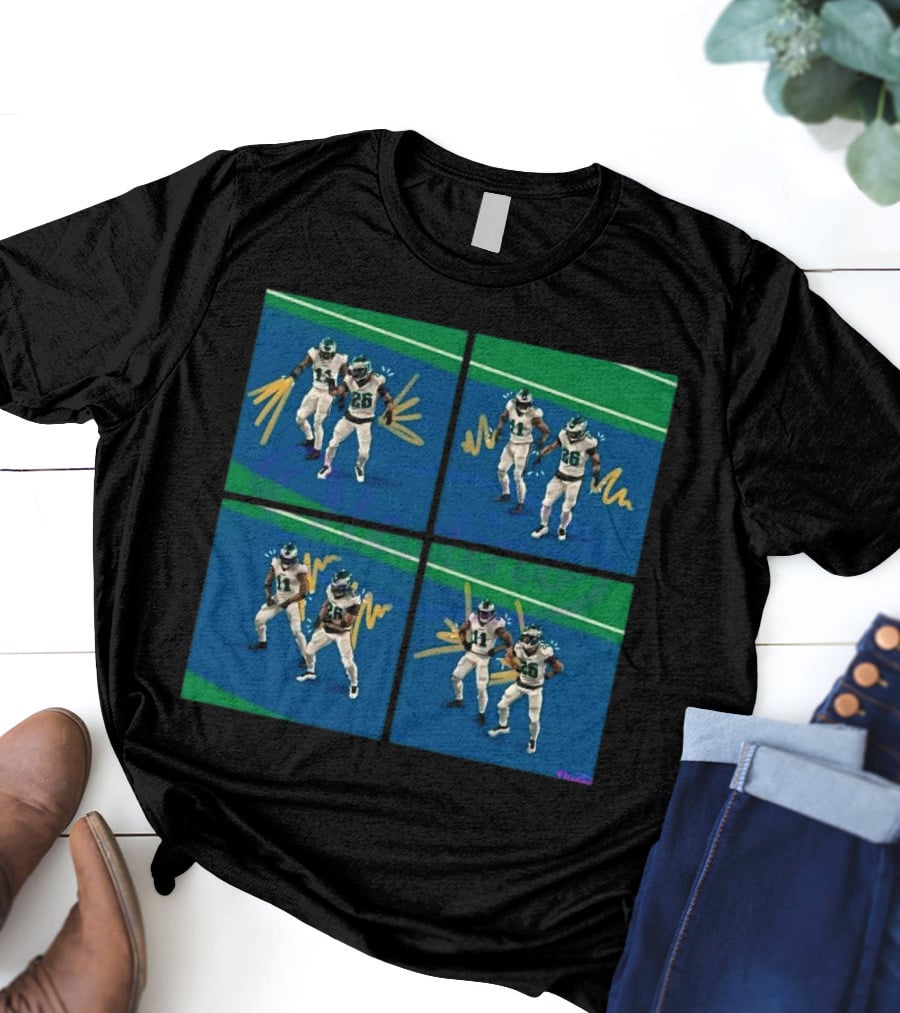 Aj Brown Saquon Barkley Dance Celebration Football Animation T-Shirt