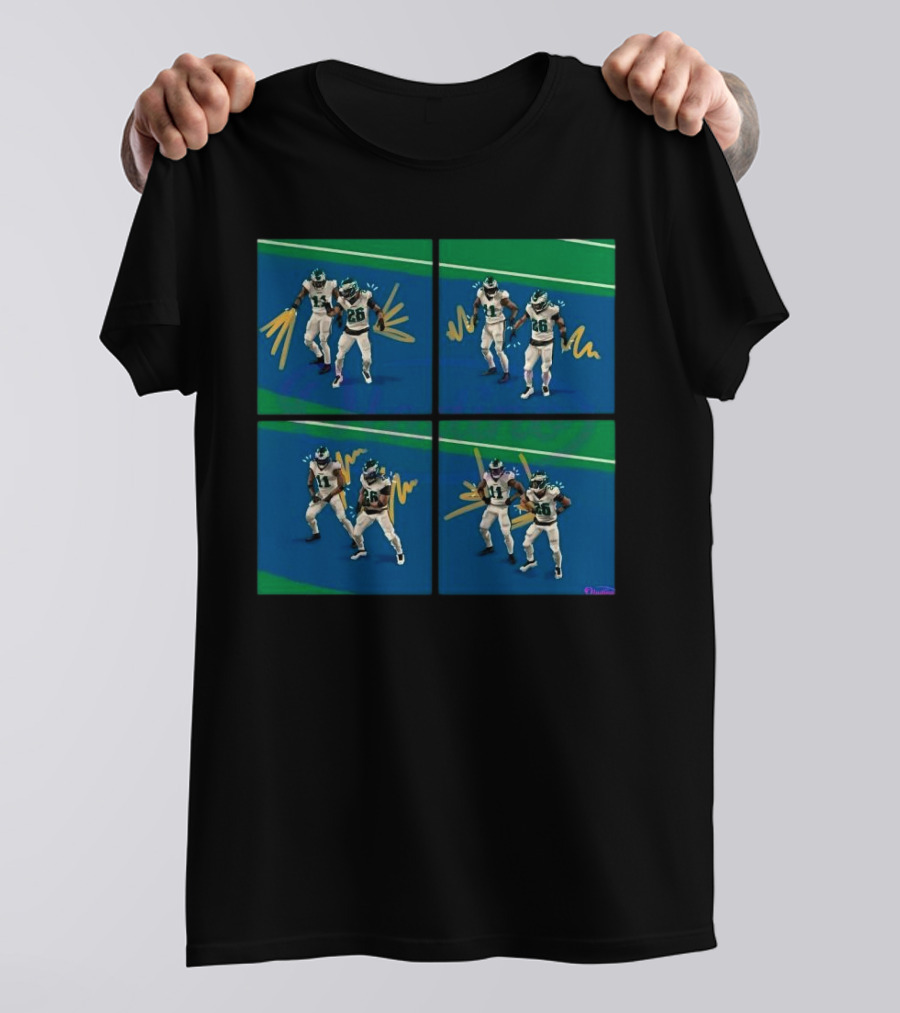 Aj Brown Saquon Barkley Dance Celebration Football Animation T-Shirt
