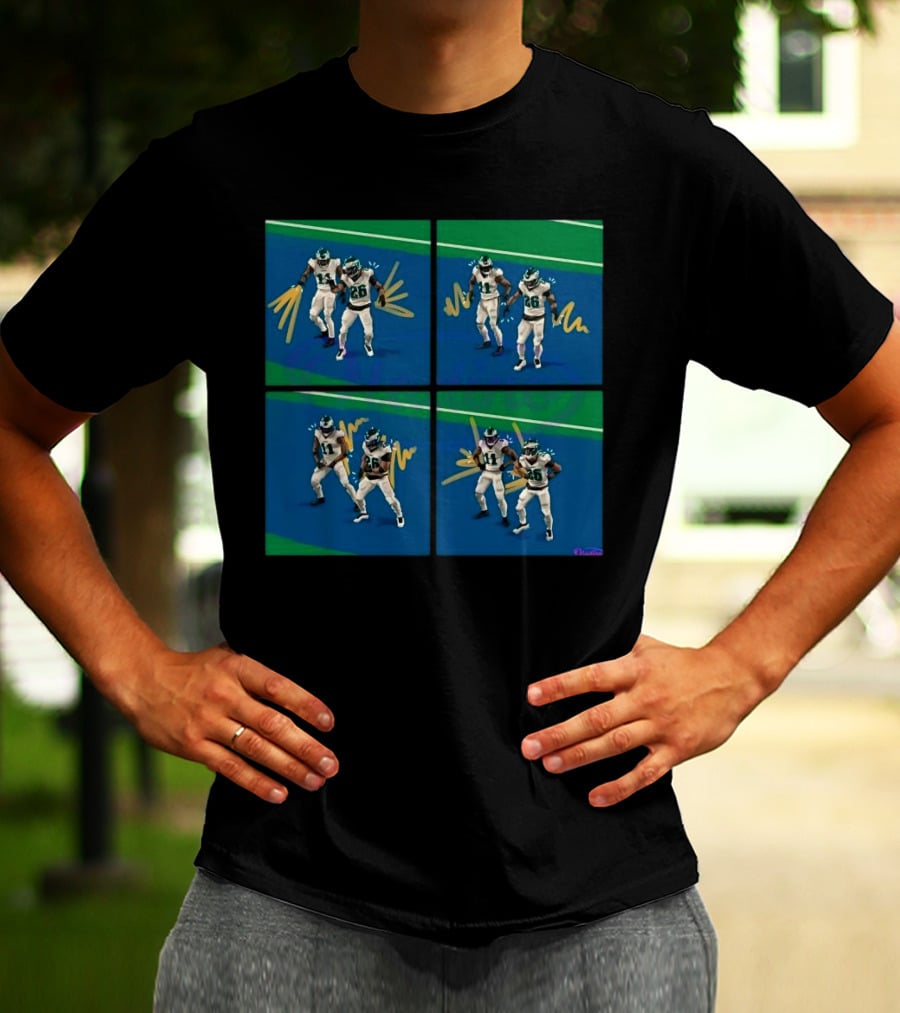 Aj Brown Saquon Barkley Dance Celebration Football Animation T-Shirt