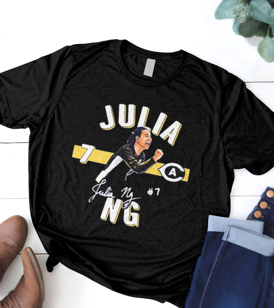 Julia Ng #7 UC Davis Aggies Signature Cartoon Player T-Shirt