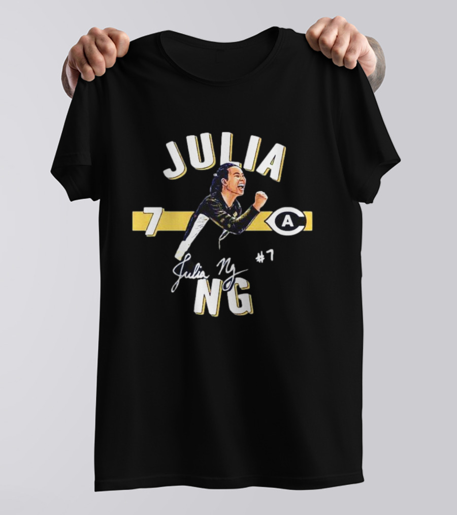 Julia Ng #7 UC Davis Aggies Signature Cartoon Player T-Shirt
