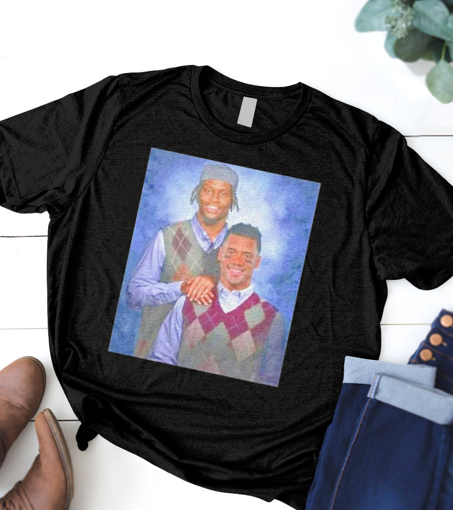 Step Brothers Russell Wilson Lamar Jackson Argyle Sweaters T-Shirt