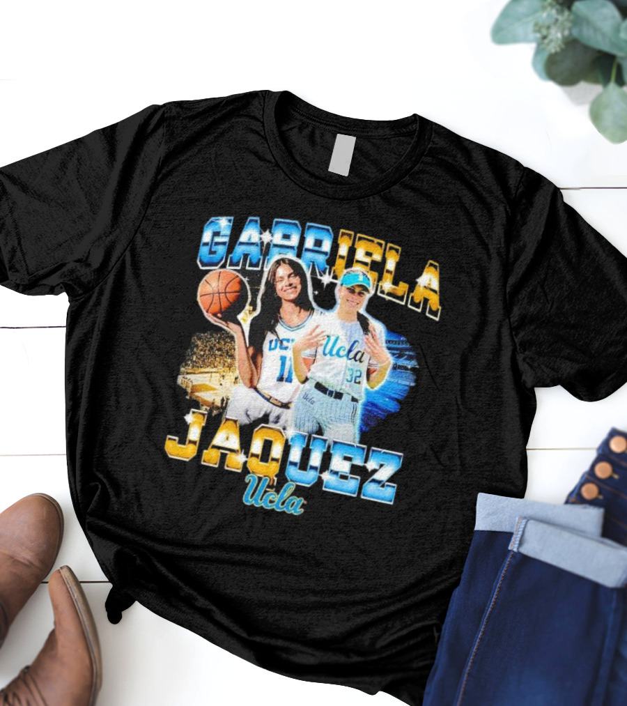 Gabriela Jaquez UCLA Bruins 10 32 Vintage Basketball Dual Image T-Shirt