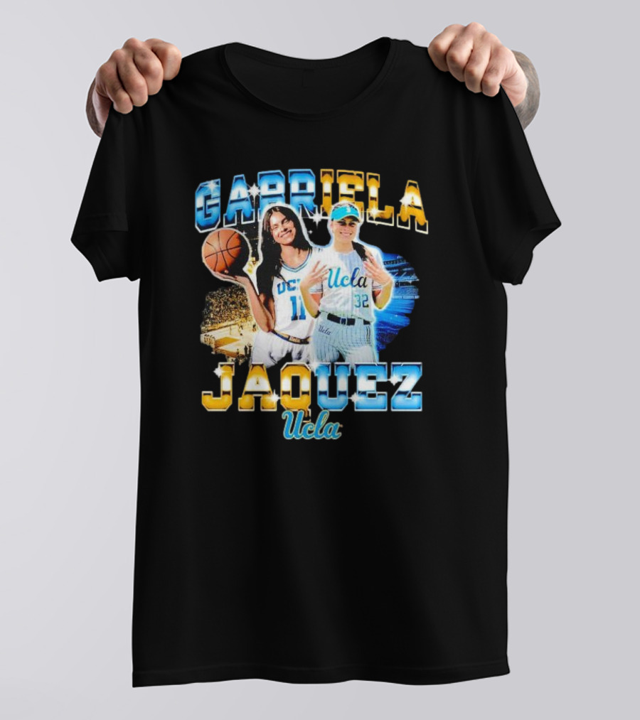 Gabriela Jaquez UCLA Bruins 10 32 Vintage Basketball Dual Image T-Shirt