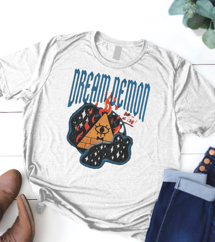 Dream Demon Trust No One Fiery Illuminati Eye Pyramid In Stars T-Shirt